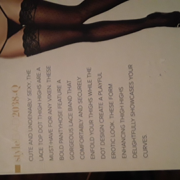 NWT Baci Queen Size Sexy Black  Lace Top Dot Thigh Highs Afterdark By Baci - Picture 8 of 10